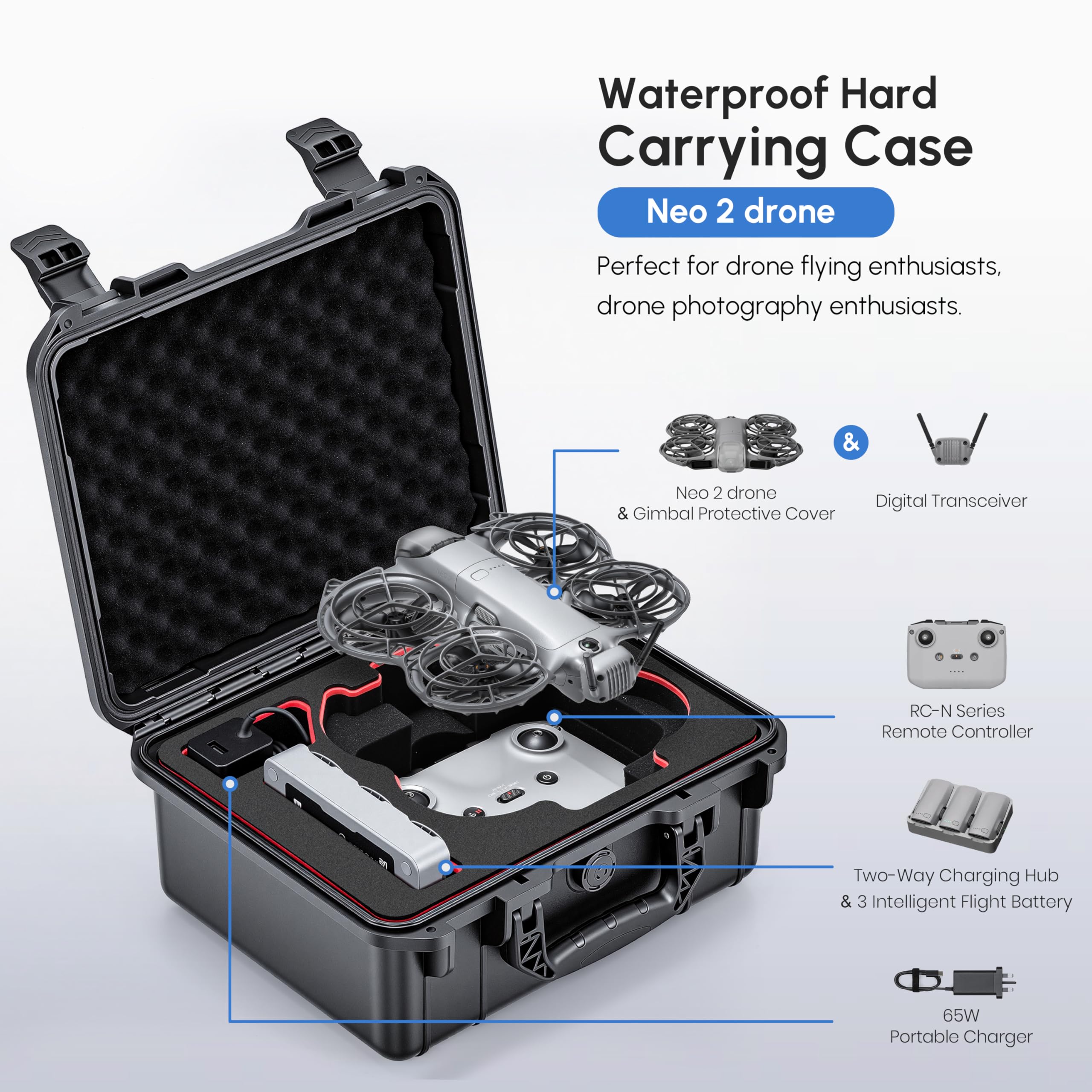NEO 2 Case,Waterproof Hard Car - đánh giá và giá Drone Joystick Cover
