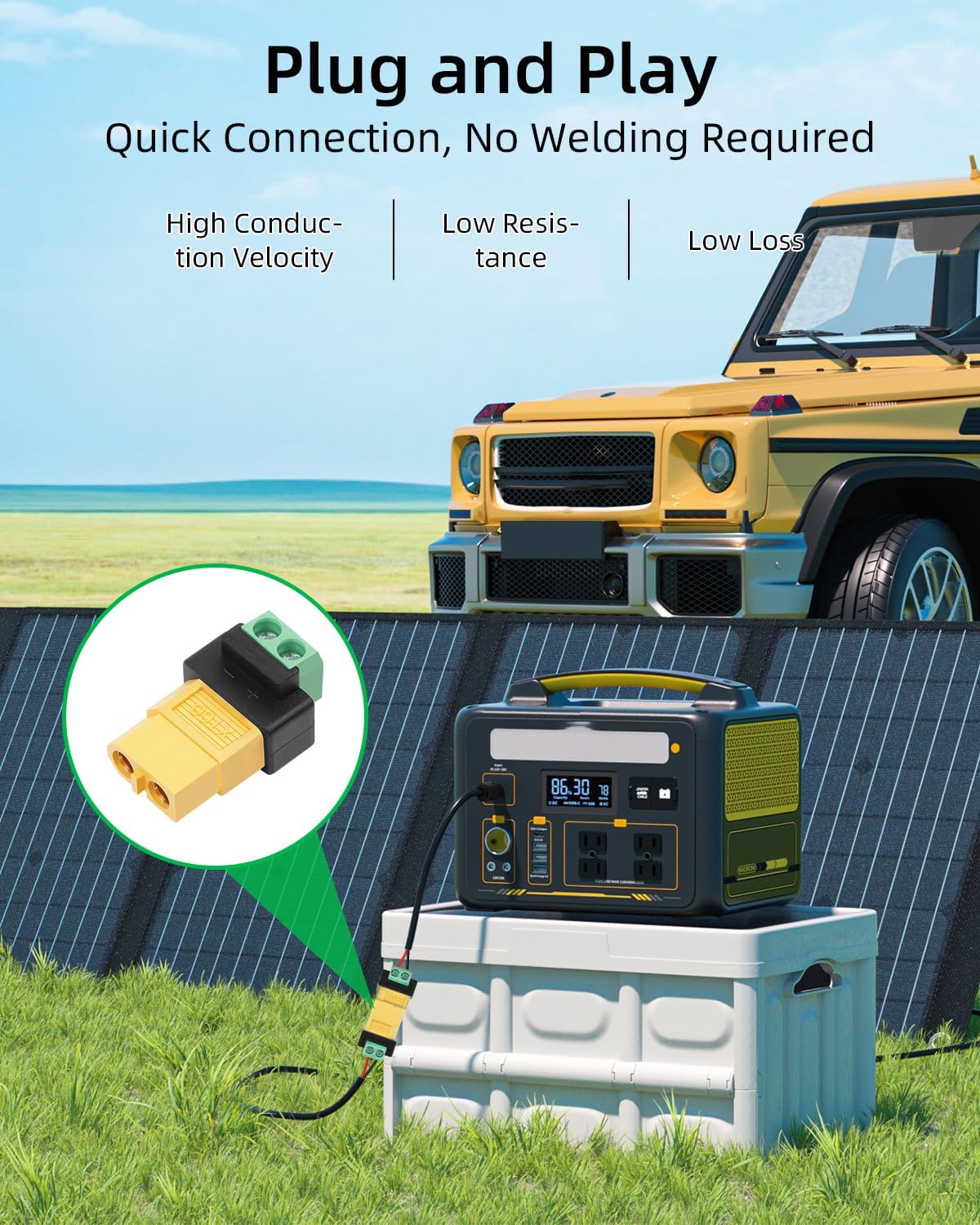 Solderless 2 Pin to XT60 Male  - đánh giá và giá Drone Solar Charger