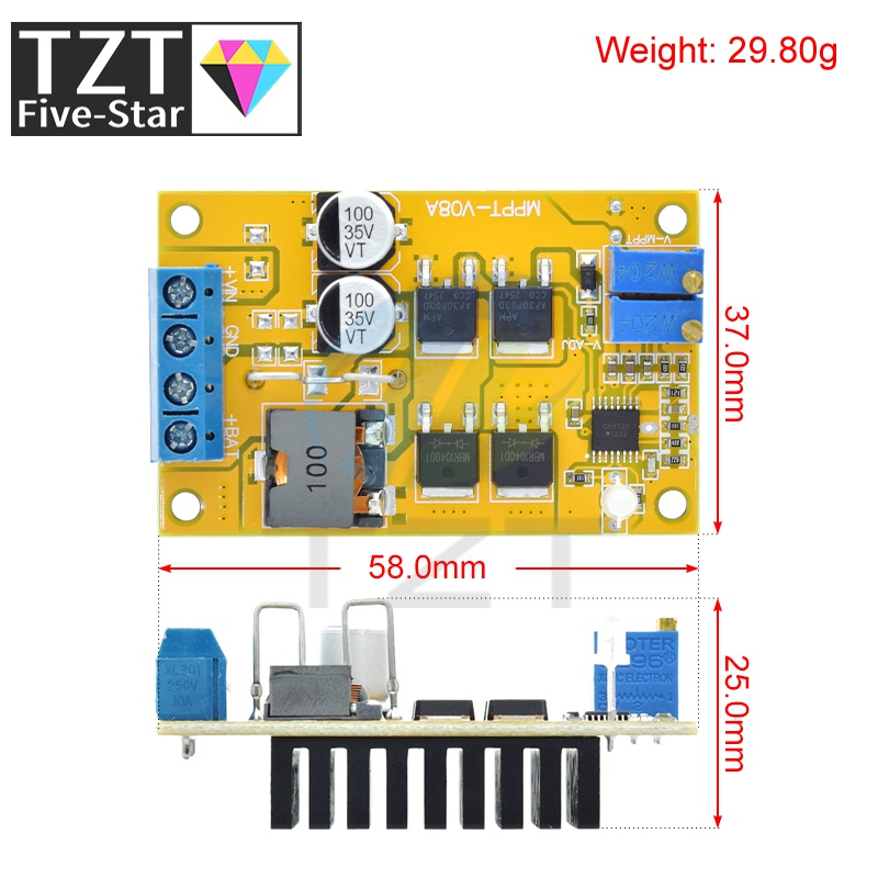TZT 5A MPPT Solar Panel Regula - đánh giá và giá Drone Solar Charger